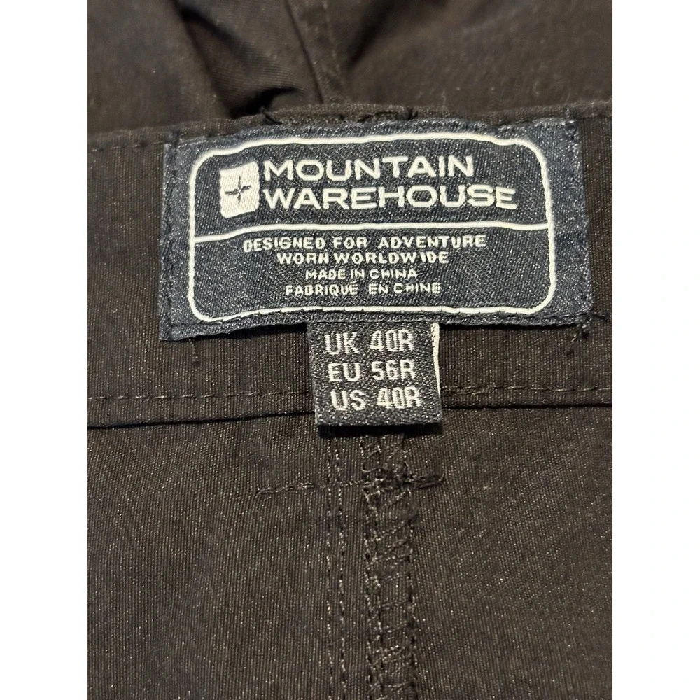 MOUNTAIN WAREHOUSE Mens 40x30.5‎ Straight Cargo Pants Black Stretch Gorpcore
